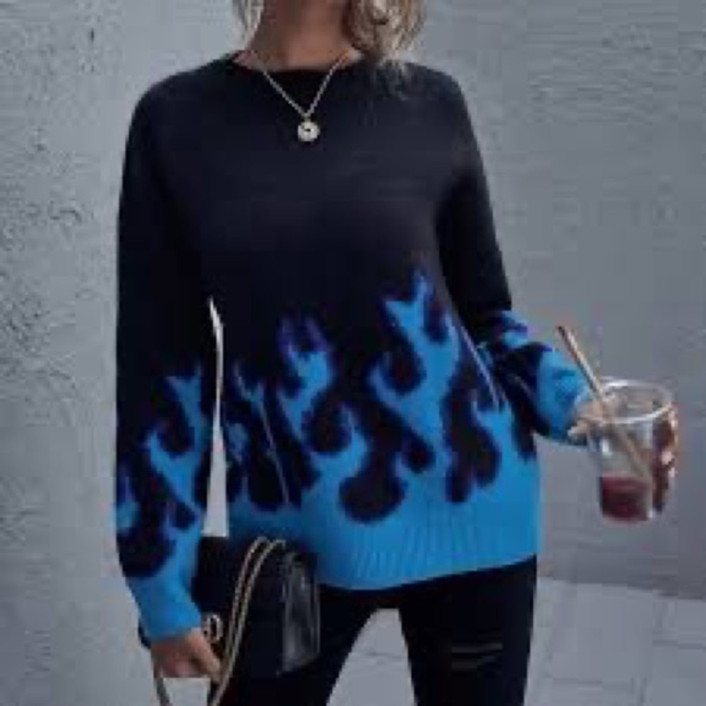 Blue flame sweater